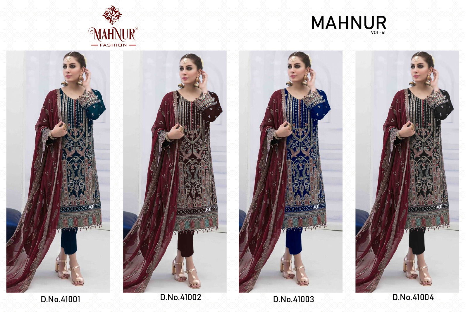 Mahnur Vol 41 Georgette Pakistani Suits Wholesale Price In Surat
